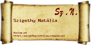 Szigethy Natália névjegykártya